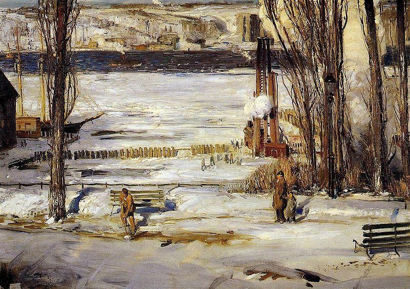 George Wesley Bellows A Morning Snow Hudson River Germany oil painting art